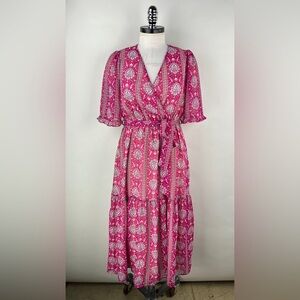 💚 3162. Sheer Chiffon Midi Belted Sash Dress